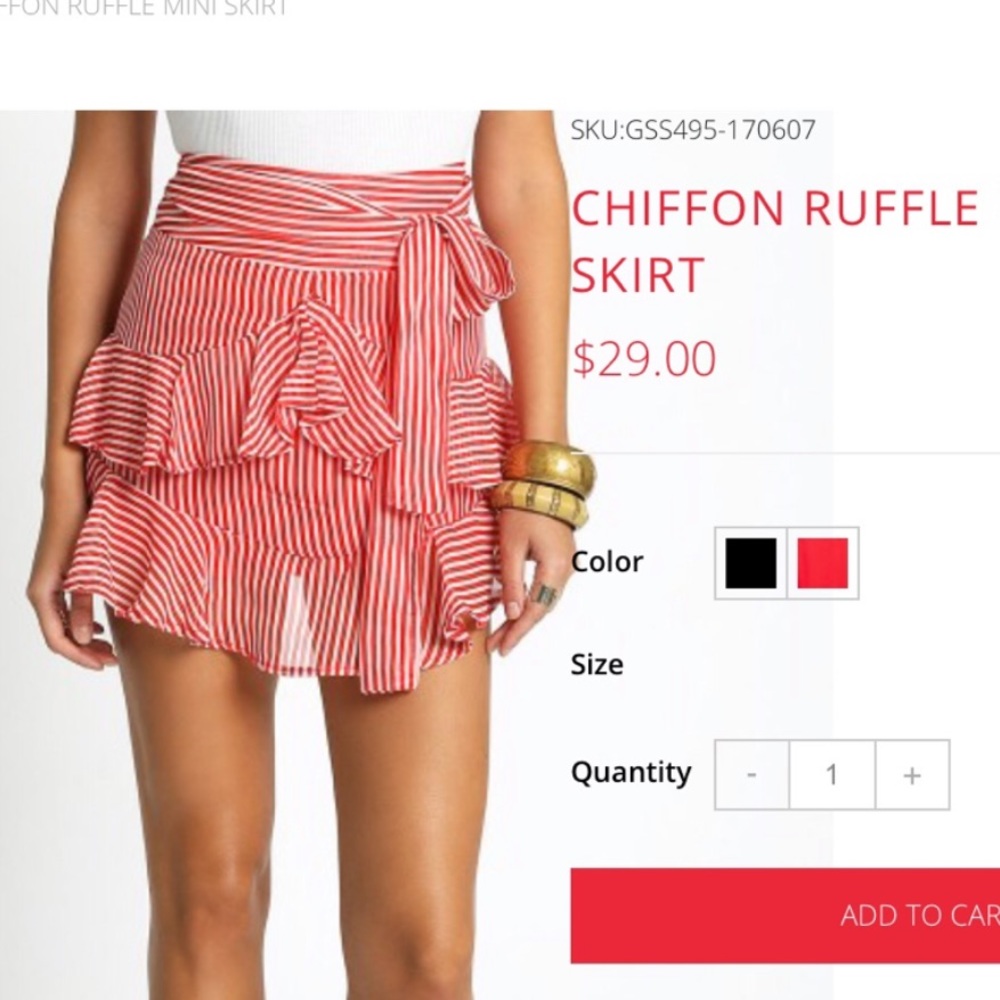 Striped Ruffle Mini Skirt - Picture 5 of 5